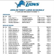 Detroit Lions 2024 Schedule Printable